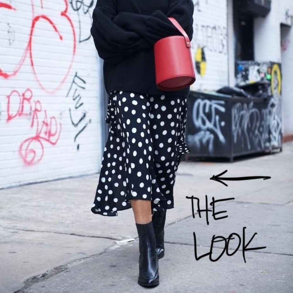 Blue & Navy Polka Dot Skirt